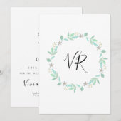 Save The Date Mariage simple sarcine à teal et or (Devant / Derrière)