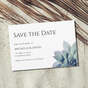 Save The Date Mariage simple Succulent du désert botanique