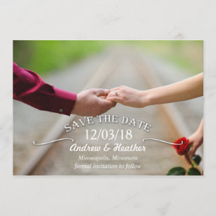 Save The Date Mariage simple Swirl Enregistrer la date