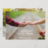 Save The Date Mariage simple Swirl Enregistrer la date (Devant / Derrière)