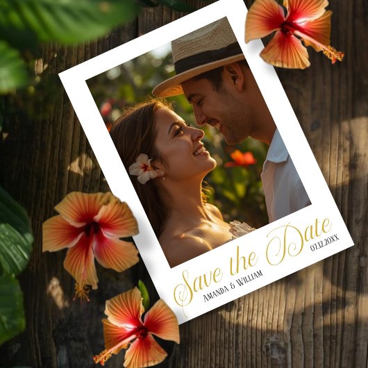 Save The Date Mariage simple texte et photo