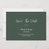Save The Date Mariage simple vert foncé et blanc ROE (Devant)