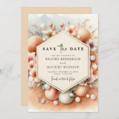 Save The Date Mariage simple Watercolor Beach (Devant / Derrière)