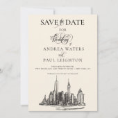 Save The Date Mariage Skyline de New York (Devant)