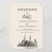 Save The Date Mariage Skyline de New York (Devant / Derrière)