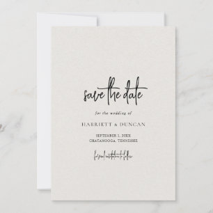 Save The Date Mariage sobre et élégant, beige et neutre