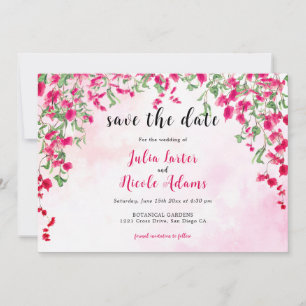 Save The Date Mariage sous la forêt tropicale de bougainvillée r