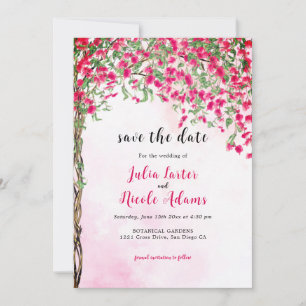 Save The Date Mariage sous la forêt tropicale de bougainvillée r