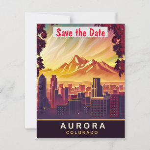 Save The Date Mariage sous la ligne d'horizon de la montagne Aur