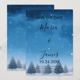 Save The Date Mariage sous la neige d'hiver