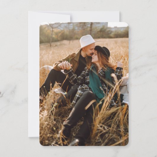 Save The Date Mariage sous l'arbre tremble noir et blanc (Dos)