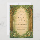 Save The Date Mariage sous l'arche de la forêt enchantée (Devant)
