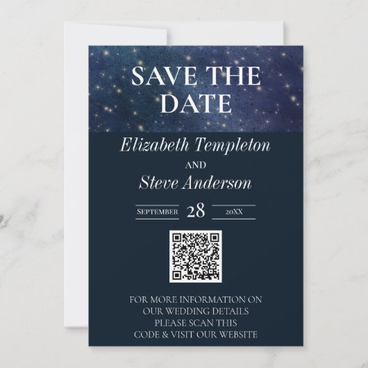 Save The Date Mariage sous le ciel étoilé étoile céleste (Devant)