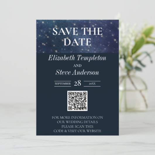Save The Date Mariage sous le ciel étoilé étoile céleste (Debout devant)
