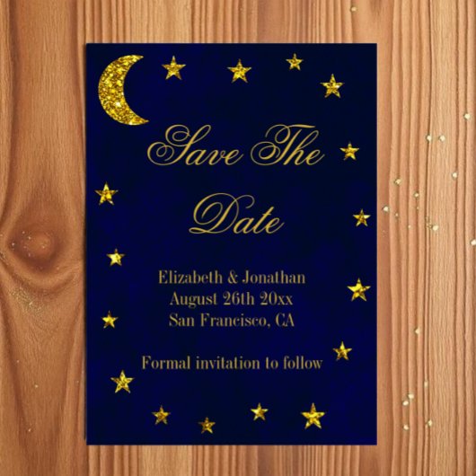Save The Date Mariage sous le ciel nocturne céleste