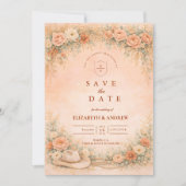 Save The Date Mariage sous une arche de jardin rustique de cowgi (Devant)