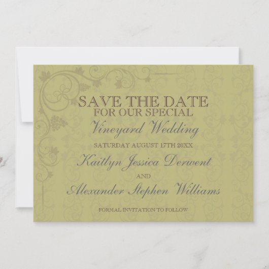 Save The Date Mariage Spécial Vignoble Enregistrer La Date (Devant)