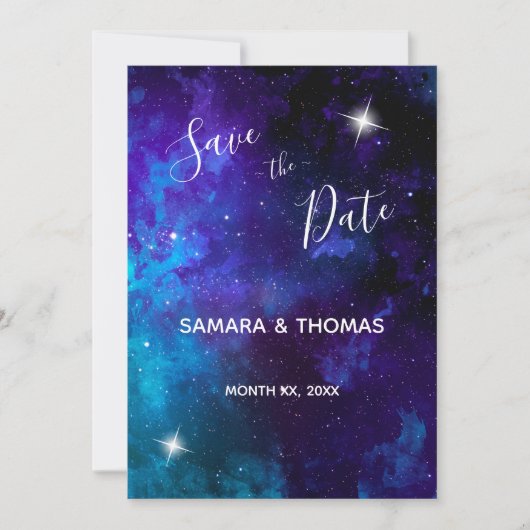 Save The Date Mariage Star Light Blue Sky (Devant)