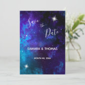 Save The Date Mariage Star Light Blue Sky (Debout devant)