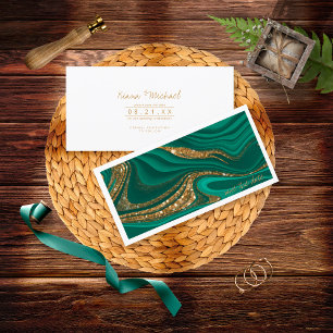 Save The Date Mariage Strates de Paillettes Abstraites Vert ID90
