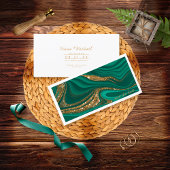 Save The Date Mariage Strates de Paillettes Abstraites Vert ID90