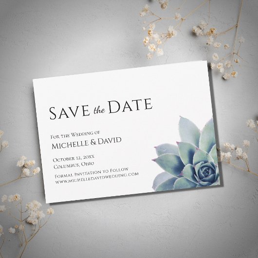 Save The Date Mariage Succulent botanique du désert