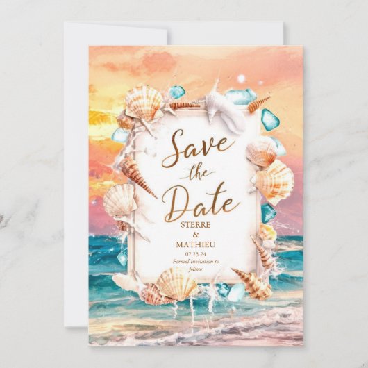 Save The Date Mariage Sun Beach (Devant)