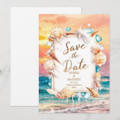 Save The Date Mariage Sun Beach (Devant / Derrière)