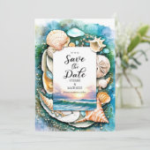 Save The Date Mariage Sun Whimsical Beach (Debout devant)