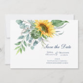 Save The Date Mariage Sunflower Script Enregistrer la date (Devant)