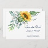 Save The Date Mariage Sunflower Script Enregistrer la date (Devant / Derrière)