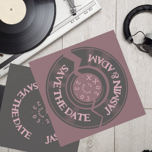 Save The Date Mariage Super Retro Purple Vinyl Record