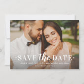 Save The Date Mariage Superposition de photo blanche de caractèr (Devant)
