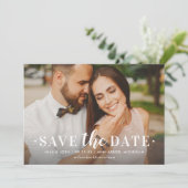 Save The Date Mariage Superposition de photo blanche de caractèr (Debout devant)