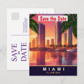 Save The Date Mariage sur la côte de Miami en Floride (Devant / Derrière)