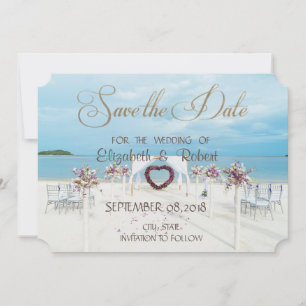 Save The Date Mariage sur la Plage, Berceau Floral Enregistrez