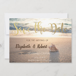 Save The Date Mariage sur la Plage, Coucher de Soleil aux Coquil