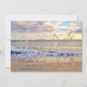 Save The Date Mariage sur la plage,Coucher de soleil Coquillage (Devant)