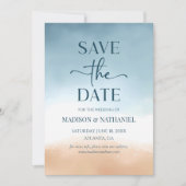 Save The Date Mariage sur la plage de sable au bord de l'océan b (Devant)