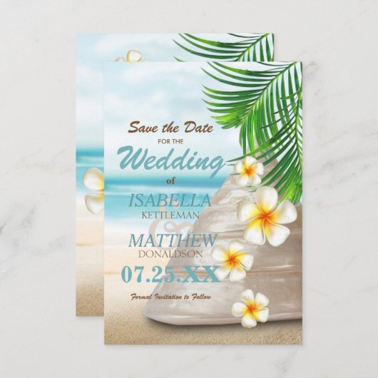 Save The Date Mariage sur la plage - Enregistrer la date (Devant / Derrière)