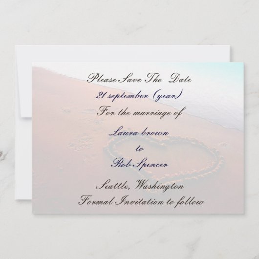 Save The Date mariage sur la plage Enregistrer la date (Dos)