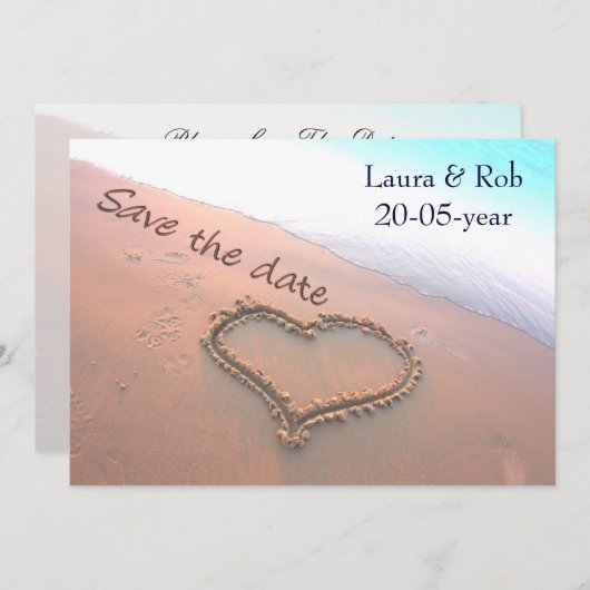 Save The Date mariage sur la plage Enregistrer la date (Devant / Derrière)