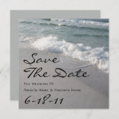 Save The Date Mariage sur la plage Enregistrer la date - Ocean W (Devant / Derrière)