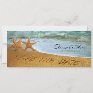 Save The Date Mariage sur la plage pour couple étoile de mer, Sa