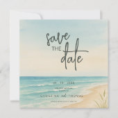 Save The Date Mariage sur la Plage sans Invités, Enregistrez la  (Devant)