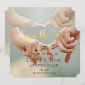 Save The Date Mariage sur la plage, se tenir la main Enregistr (Devant / Derrière)