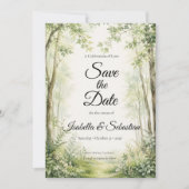 Save The Date Mariage sur le chemin forestier (Devant)