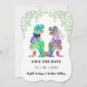 Save The Date Mariage sur le thème des dinosaures (Devant)