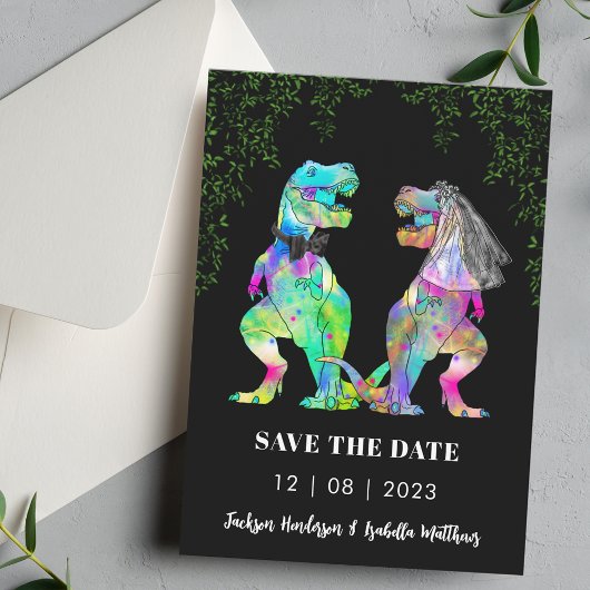 Save The Date Mariage sur le thème des dinosaures