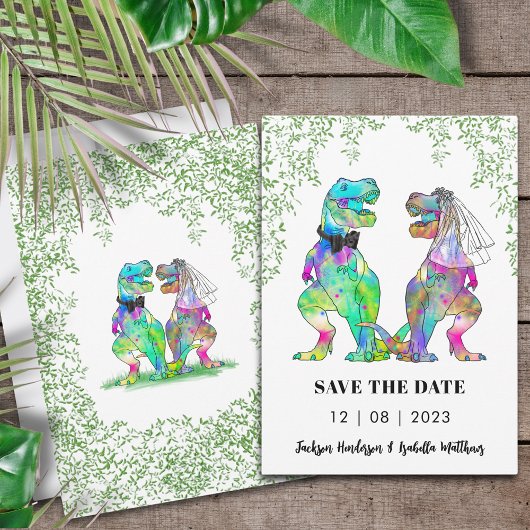 Save The Date Mariage sur le thème des dinosaures